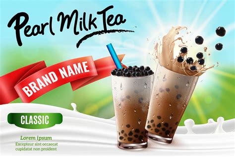 Pearl Milk Tea Advertisement 1349625 Vector Art At Vecteezy