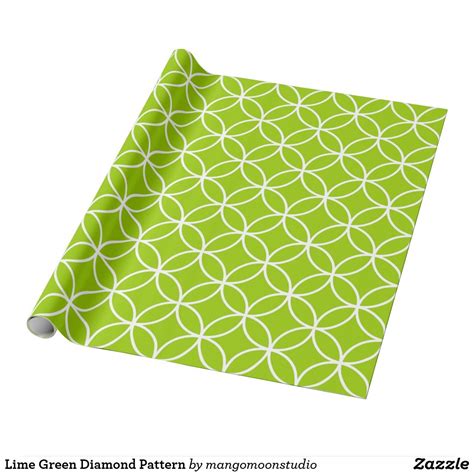 Lime Green Diamond Pattern Wrapping Paper Zazzle Green Diamond