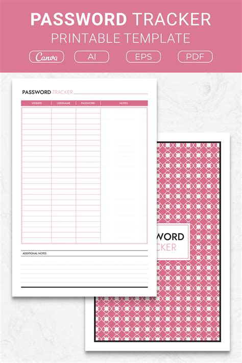 Password Tracker Printable Template (2617646)