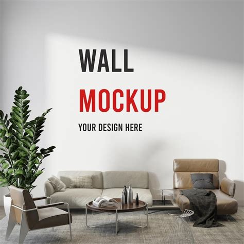 Premium PSD Living Room Wall Mockup