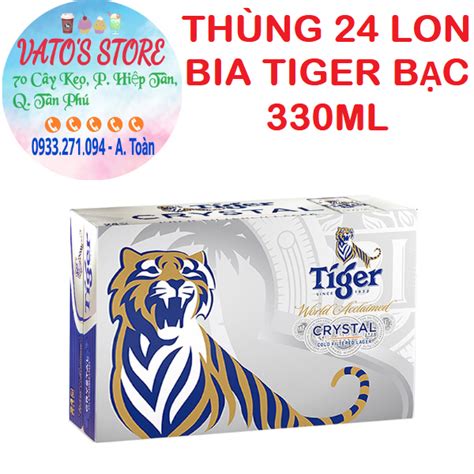 Thùng 24 lon bia Tiger Crystal 330ml lon Lốc 6 lon bia Tiger bạc