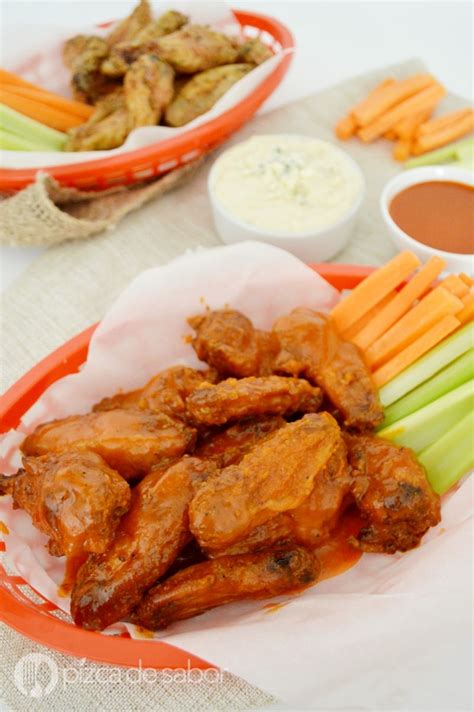 Alitas picantes o buffalo wings sin aceite y fáciles de preparar