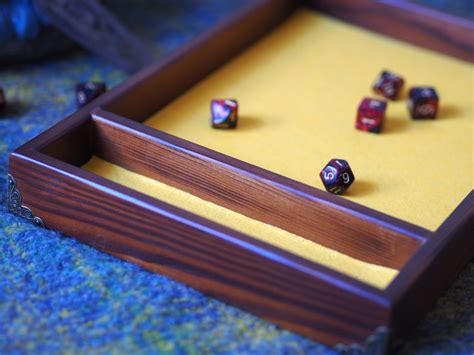 Dice tray dnd / dice rolling tray / dungeons and dragons gifts | Etsy