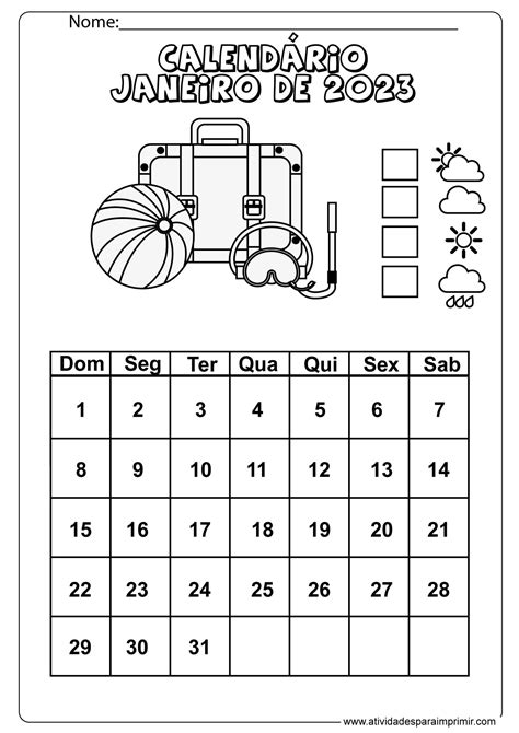 Calendário Educação Infantil Para Imprimir - 8
