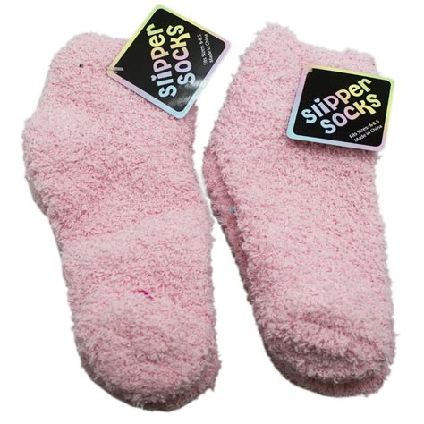 Socks Light Pink Colored Fuzzy Slipper Socks 2 Pairs Size 6 8 5