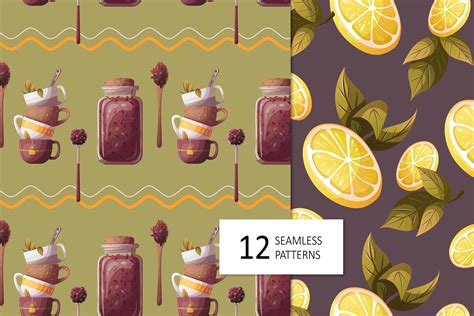 Tea Time Digital Paper Pack Seamless Patterns For Tea Lover Etsy