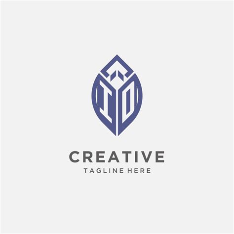 id logo  leaf shape clean  modern monogram initial logo design