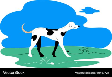 Black and white dog walking Royalty Free Vector Image