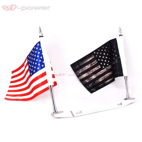 Motorcycle License Plate Mount Double Flag Holder Flag Pole-in Covers ...