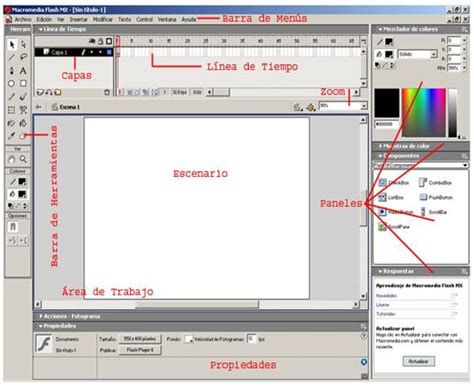 Flash Mx Area De Trabajo En Flash Mx