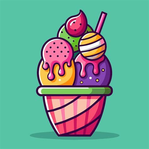 Premium Vector Ice Cream Vector Illustration