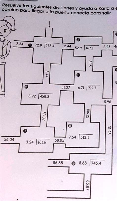 Resuelve Las Siguientes Divisiones Y Ayuda A Karla A Encontrar El