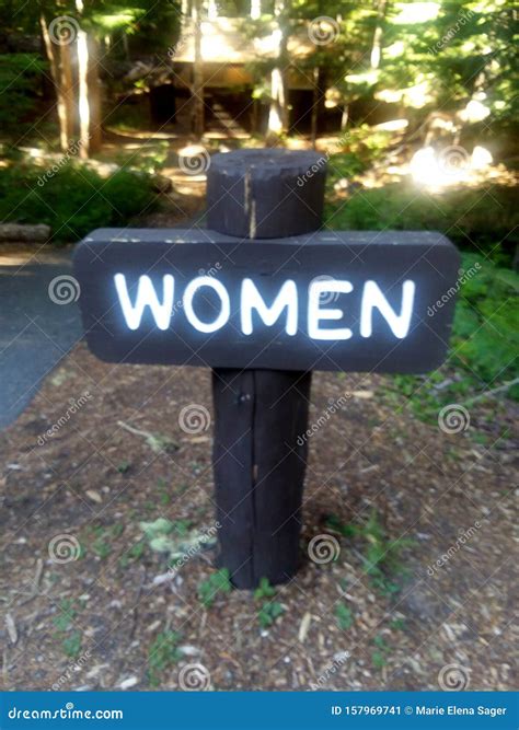 Signage For Women`s Bathroom At National Park Stock Image Image Of