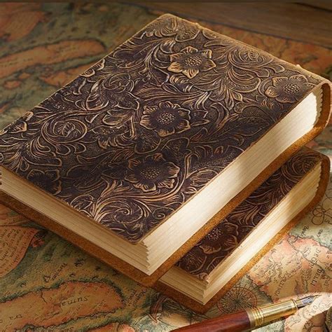 Embossed Vintage Leather-Bound Sketchbook – theleatherjournalstore