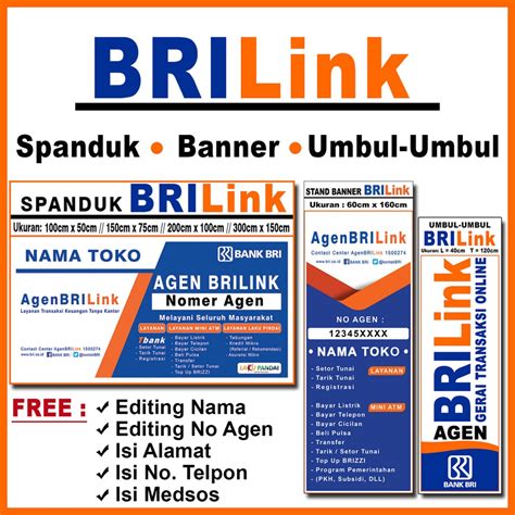 Jual BRILINK SPANDUK UMBUL UMBUL BANNER AGEN BRILINK CETAK SPANDUK FREE KONSEP DESIGN BANK BRI ...