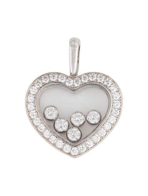 Chopard 18K Happy Diamonds Icon Heart Pendant Rhodium Plated 18K