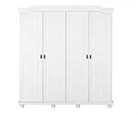 Fsc Armoire Rustique Isny Pin Massif Vernis Blanc Portes