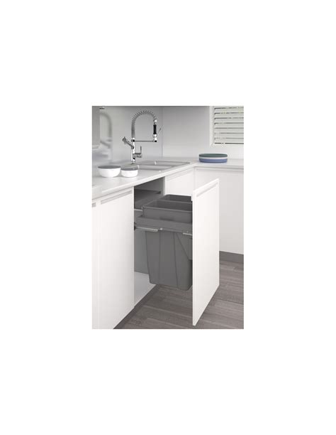 500mm Stanto Waste Bin Kitchen Pull Out 70L Grey 50259462