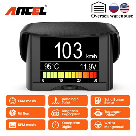 Ancel A202 OBD2 Scanner On-board Komputer HD Digital Kecepatan Konsumsi ...