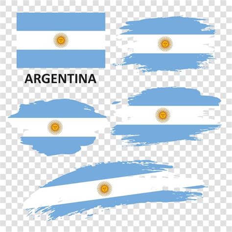 Conjunto De Banderas Vectoriales De Argentina Vector Premium