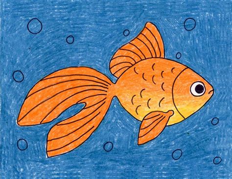 Easy How To Draw A Fish Tutorial Video And Fish Coloring Page