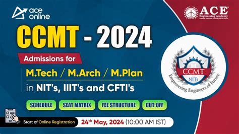 CCMT 2024 Latest Update Admissions For M Tech In NITs IIITs CFTIs