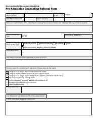 Ohio Pre Admission Counseling Referral Form Fill Out Sign Online And