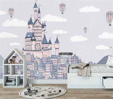 Fairy Tale Castle Wallpaper for Childrens Room Photo - Etsy