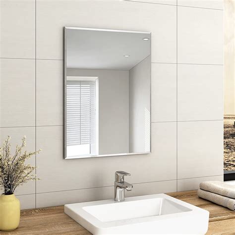 60x45 Cm Frameless Rectangle Wall Mounted Mirror