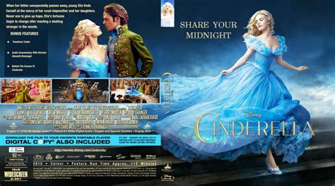 Cinderella Blu-Ray DVD Cover & Label (2015) Custom Art