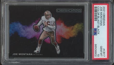 Joe Montana 2021 Obsidian CB 17 Black Color Blast SSP Price Guide