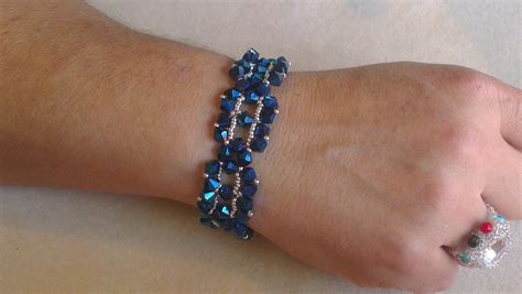 PULSERA AZUL METALICO Beaded Bracelets Tutorial Blue Bracelet