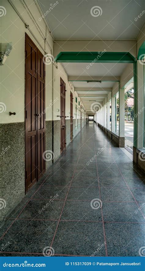 School Balcony Stock Image Image Of Corridor Wall 115317039