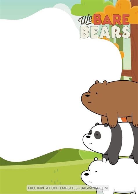 7 Together We Bare Bears Canva Birthday Invitation Templates We Bare