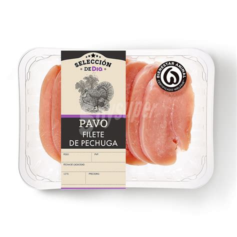 SELECCIÓN DE DIA Filete de pechuga de pavo bandeja peso aprox 820 gr