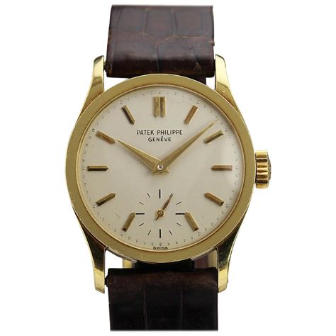 Patek Philippe Yellow Gold Calatrava Wristwatch Ref 96 Circa 1953 At