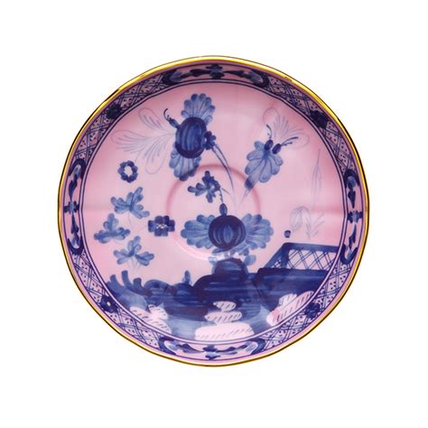 Soucoupes à Thé Rose Azalée En Porcelaine Ginori 1735