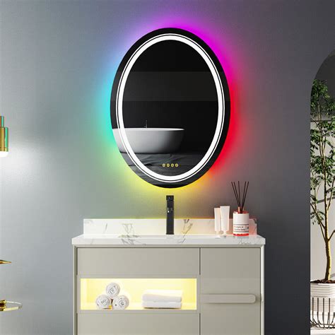 Wisfor Led Bathroom Mirror Antifog Dimmable Rgb Backlit Atmosphere