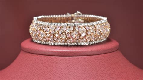 Various Shaped Fancy Pink Diamond Bracelet In 18k White Gold Diana Michaels Jewelers