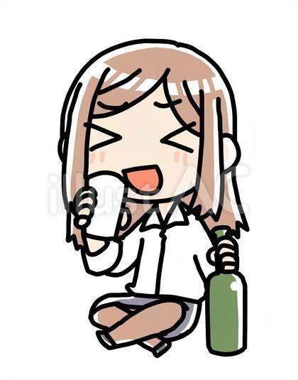 楽しくお酒を飲む女性イラスト No 22530195／無料イラストフリー素材なら「イラストac」