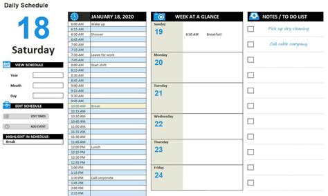 Daily Calendar Template | Excel Templates