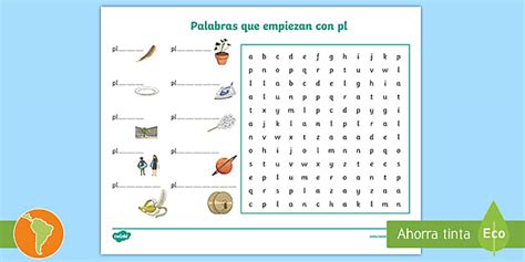 Sopa De Letras Palabras Con Pl Gu A De Trabajo Twinkl