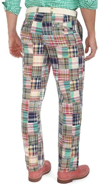 Brooks Brothers Clark Plainfront Patchwork Madras Pants In Multicolor For Men Patchwork Multi