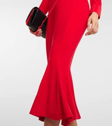 Off Shoulder Midi Dress In Red Norma Kamali Mytheresa