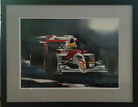 Victor Spahn Ayrton Senna Framed Le Lithograph Signed Atlantic