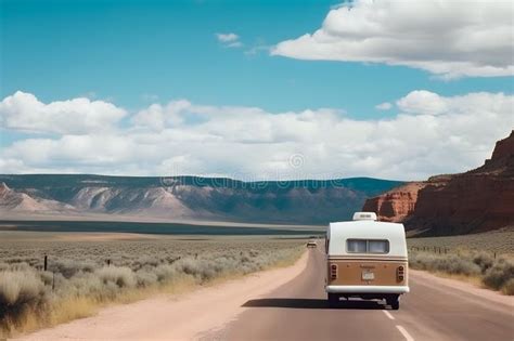 Rv Caravan Camper Adventures On The Road Trip Generative Ai Stock