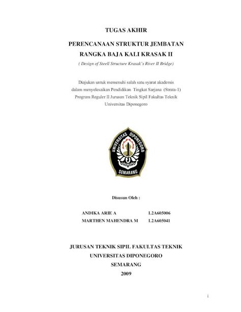 Pdf Tugas Akhir Perencanaan Struktur Jembatan Rangka Baja …eprints