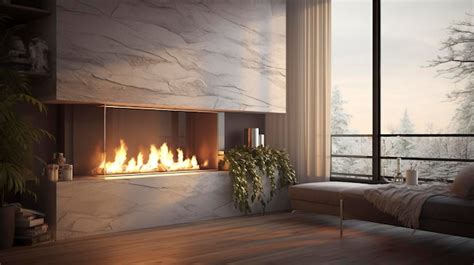 Premium AI Image | A photo of a modern fireplace and mantel