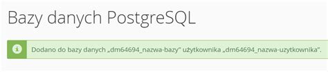 Jak Utworzy Baz Danych Postgresql W Cpanel Domenomania Pl