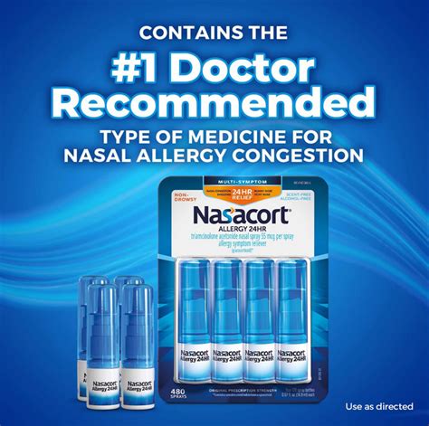 Nasacort Allergy 24 Hour Non Drowsy Nasal Spray 120 Sprays 4 Pk Openbax